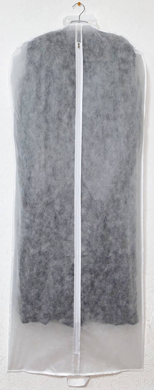 

Чехол для одежды 60*150 см на молнии пылезащитный белого цвета, Белый