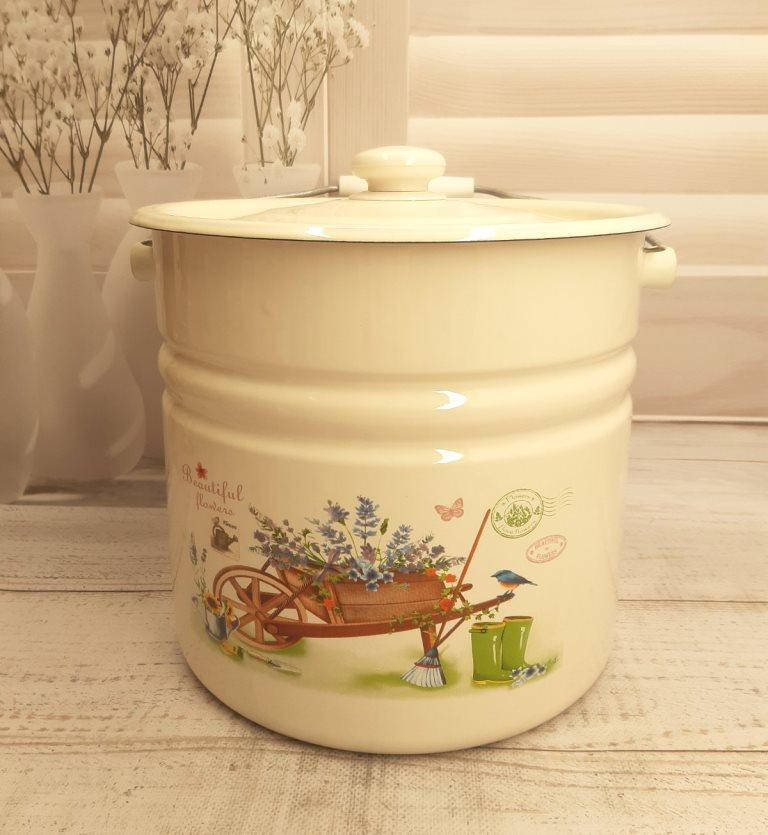 

Відро з кришкою 12л "Садові квіти", Белый