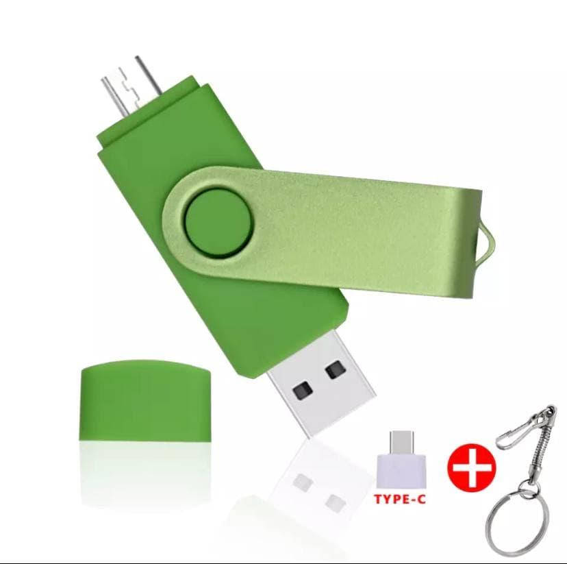 

Флешка на 64 гб 2,0 usb flash micro usb двухстороння флешка. флеш- накопитель Зелёный