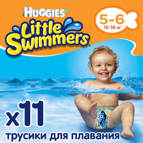 

Huggies Подгузники для купания Little Swimmers 5-6 мес (12-18 кг) 11 шт