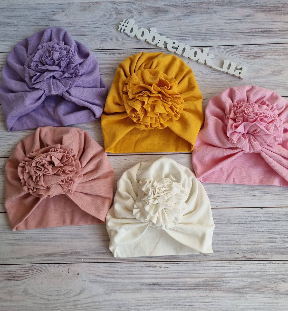 

Шапка чалма с цветком (2-5 лет)