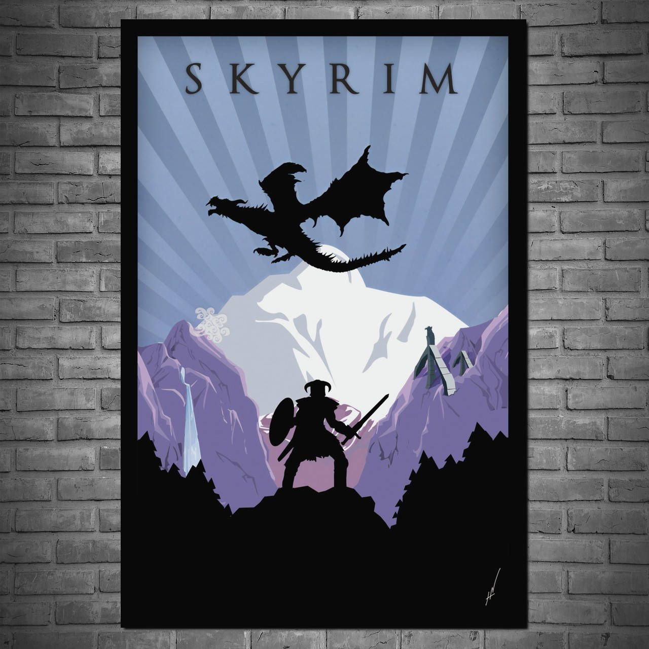 

Плакат "Скайрим, минималистичный, Skyrim" (артикул 0939) 60, Матовая, 40