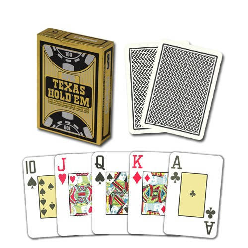 

Пластиковые игральные карты Copag "Texas Hold'em" Gold черные