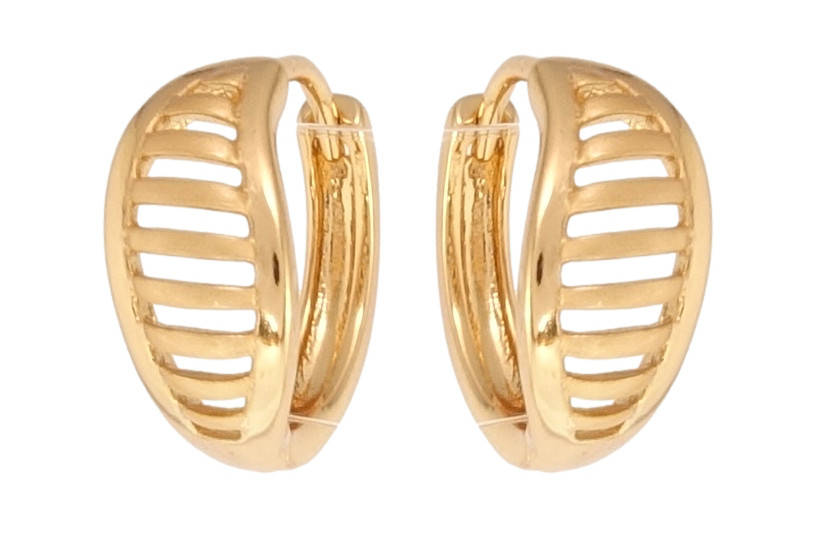 

Серьги Xuping Позолота 18K колечки "Резные листочки с напылением"
