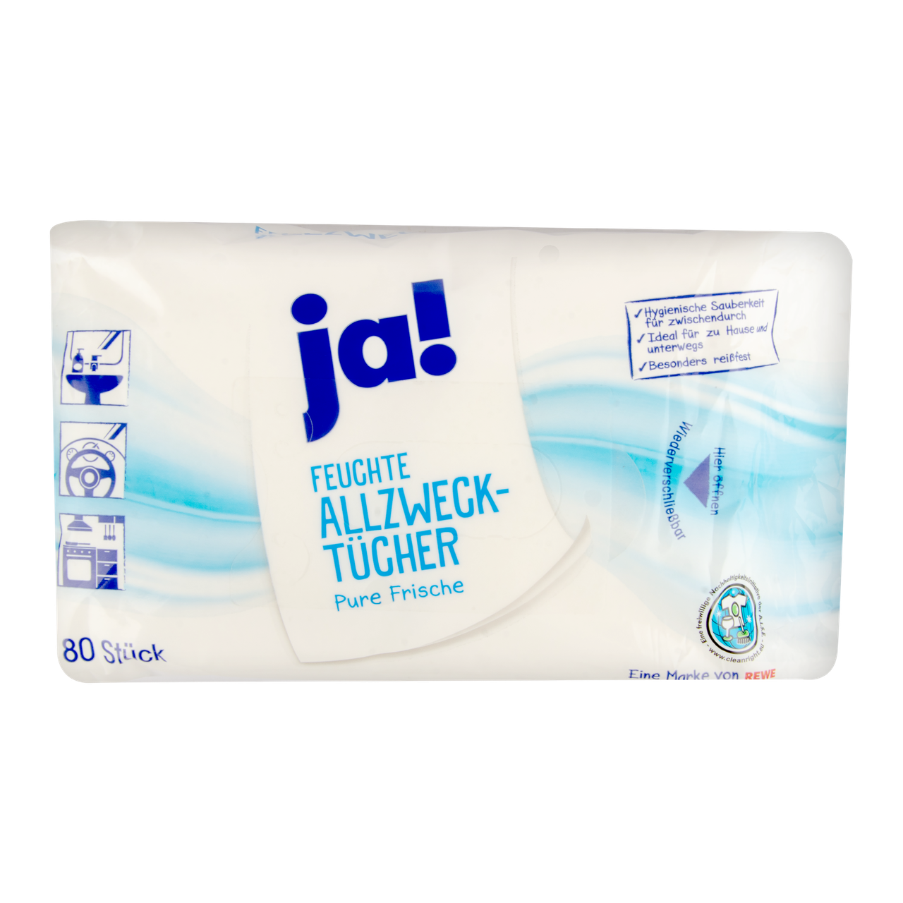 

Влажные салфетки для уборки Ja! Pure Frische 80 шт