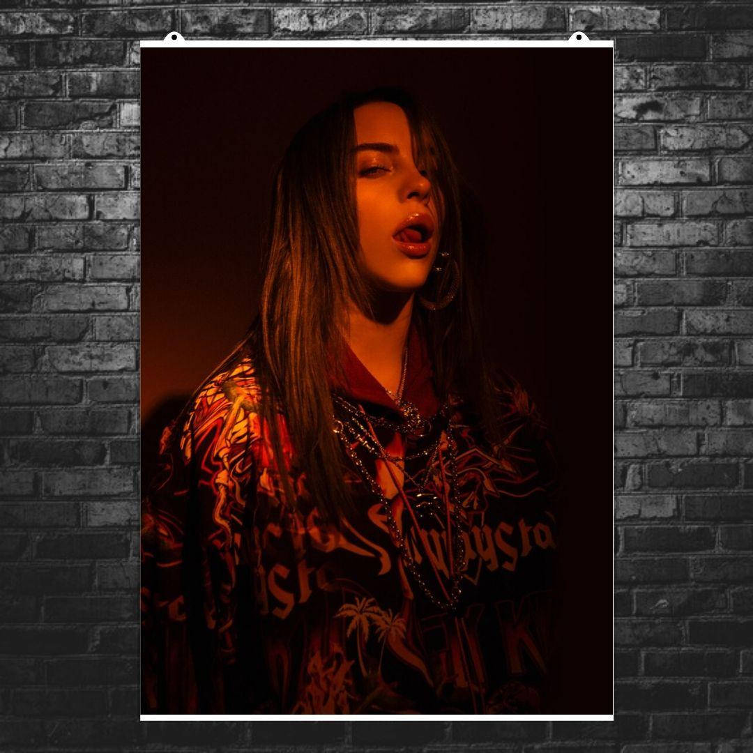 

Постер "Billie Eilish, Билли Айлиш". Коричневый фон. Размер 42x30см (A3). Полуглянец