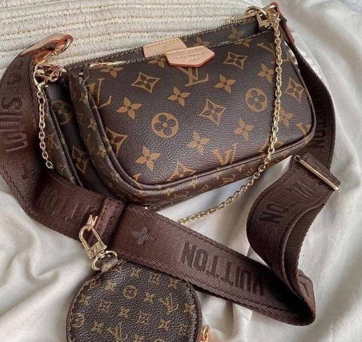 

Модная женская коричневая сумка Louis Vuitton Луи Витон 3 в 1, Коричневый