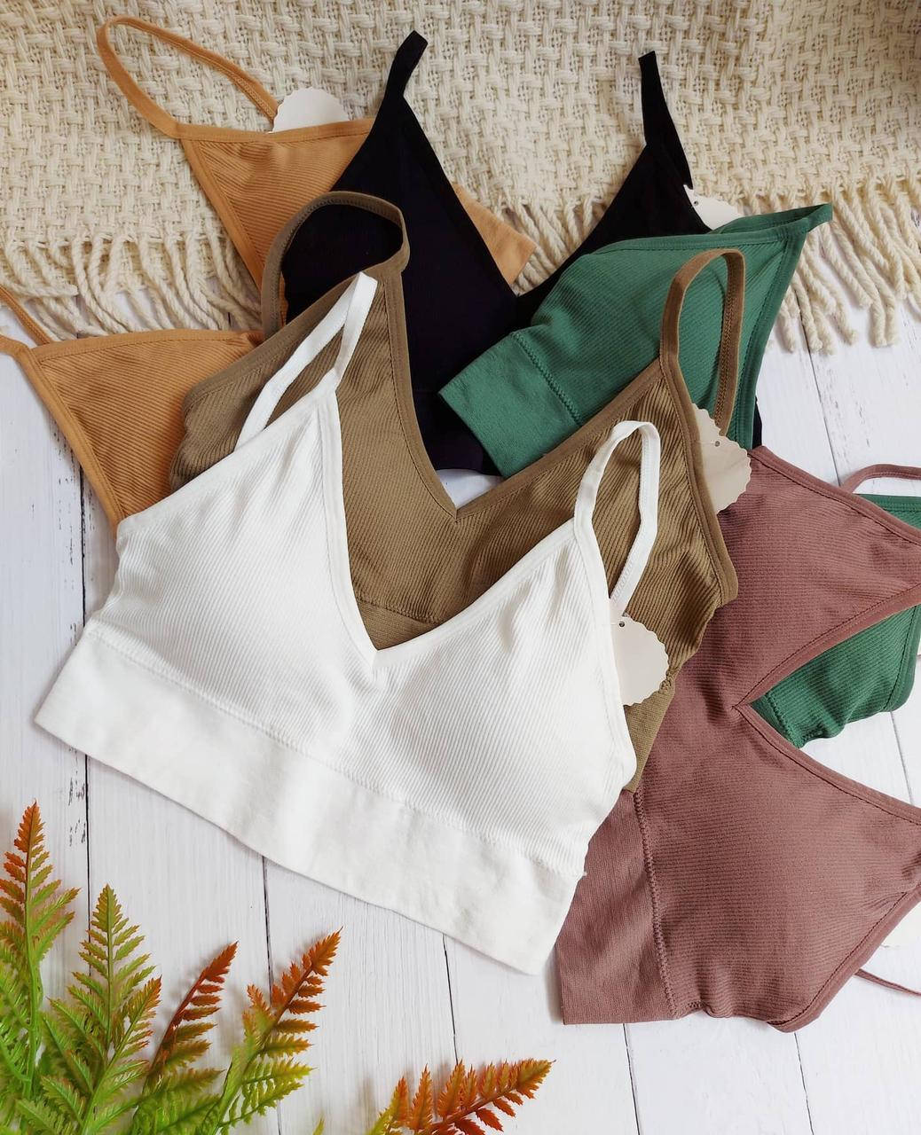 

Т188 Жіночий базовий рифлений топ різні кольори, Разные цвета