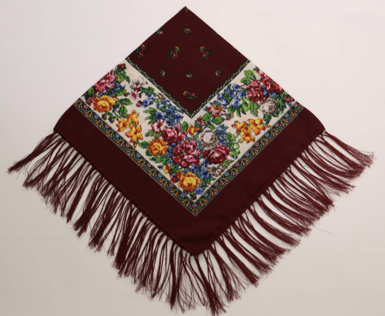 

Хустка бордова вовняна т80/41, Бордовый