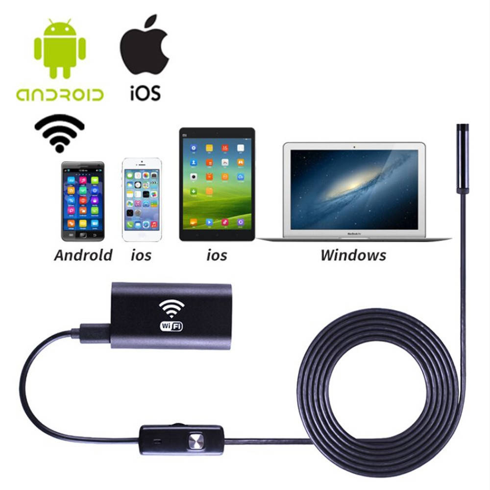 

Цифровая USB Мини-камера Эндоскоп EWF WiFi для iPhone, Android, компьютера с жестким кабелем (длина 2.0 m)