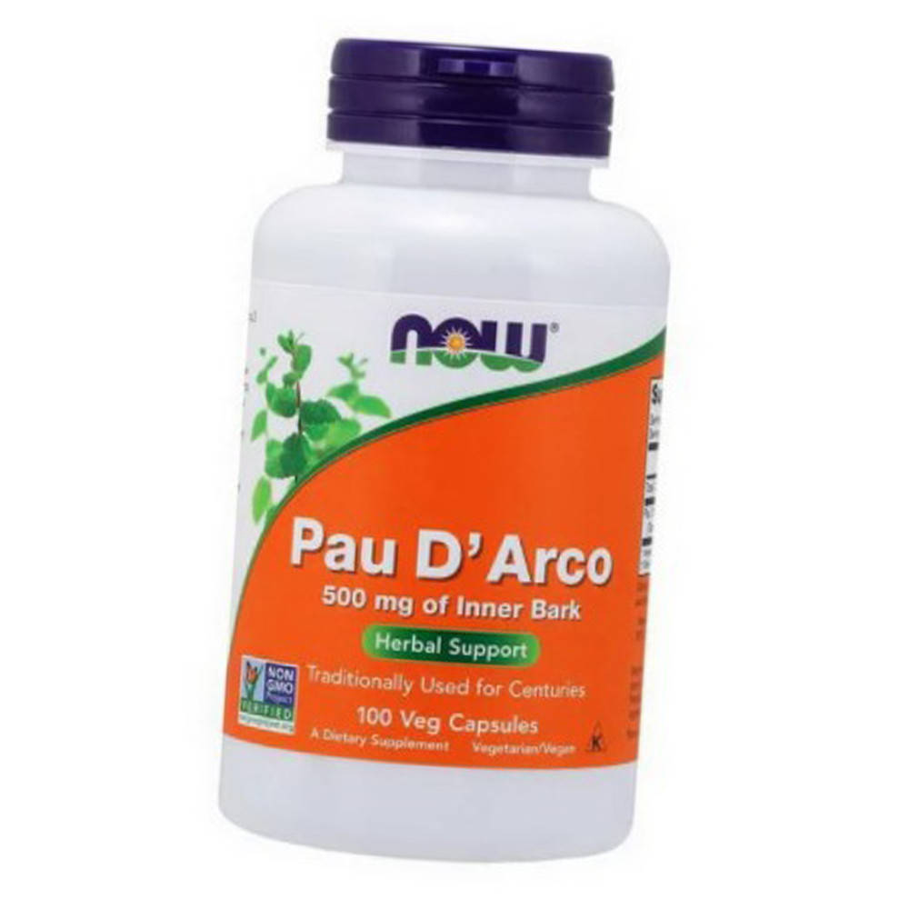 

Кора муравьиного дерева Now Foods Pau D'Arco 500 mg of Innewr Bark 100 веган капсул