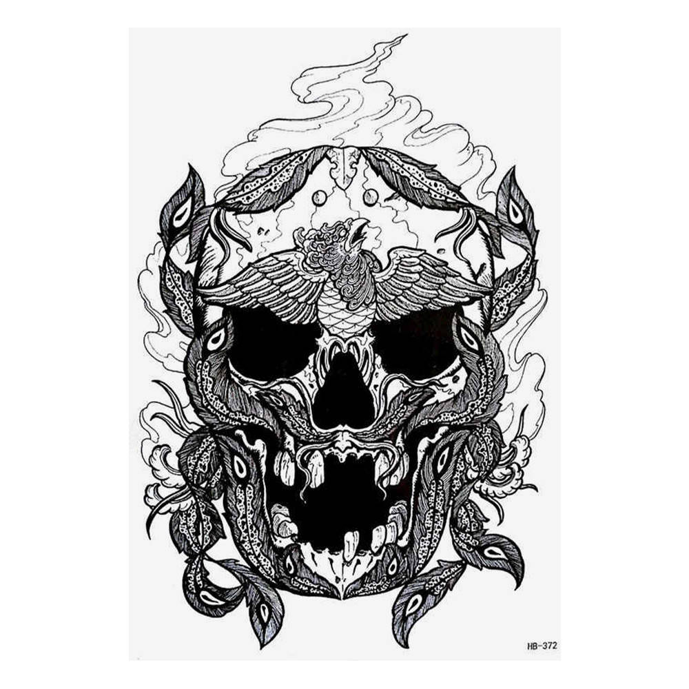 

Временная тату Bird on the skull (HB-372, 21x15 см)