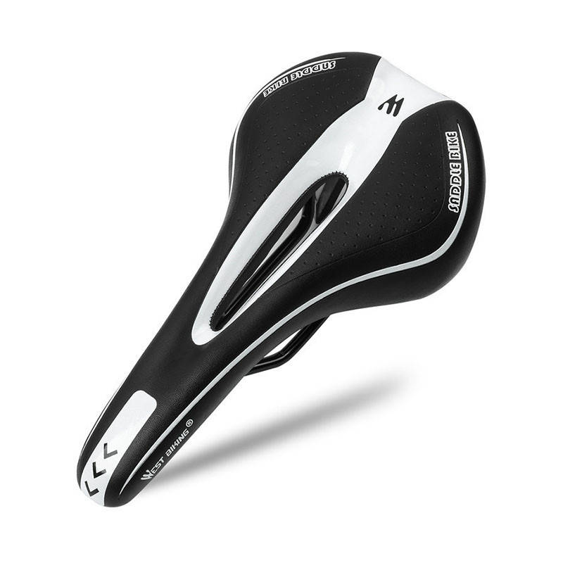 

Cедло для велосипеда West Biking 0801102 Black + White с отверстием креплением