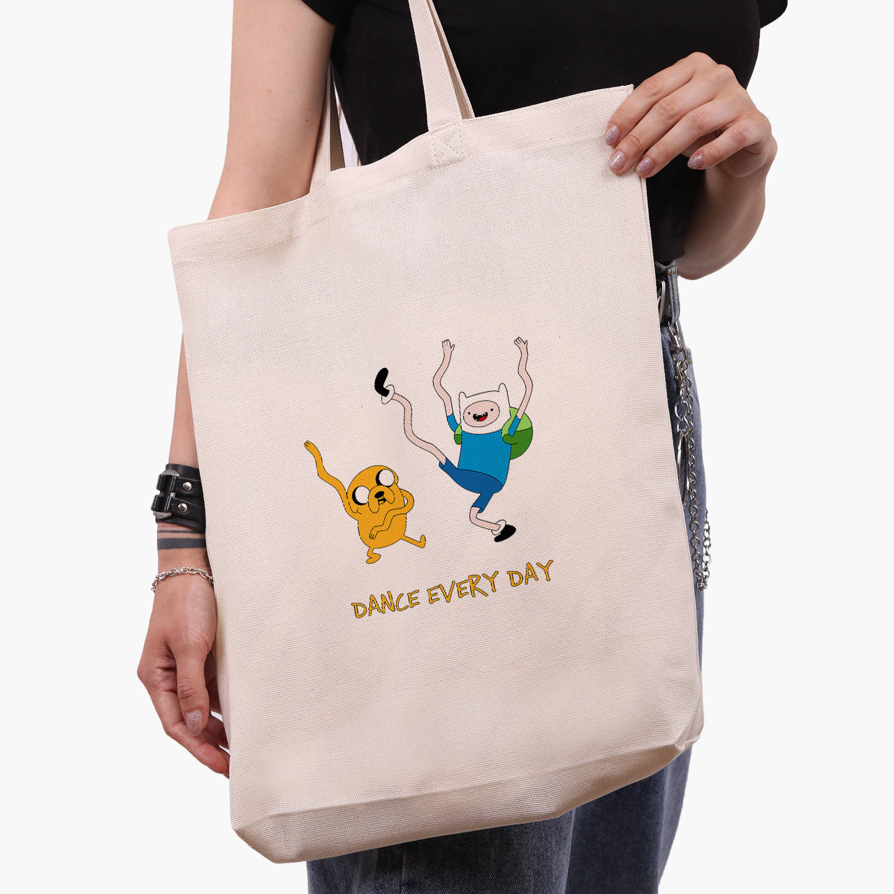 

Эко сумка шоппер белая Финн и Джейк пес (Adventure Time) (9227-1580-1) экосумка шопер 41*39*8 см, Белый