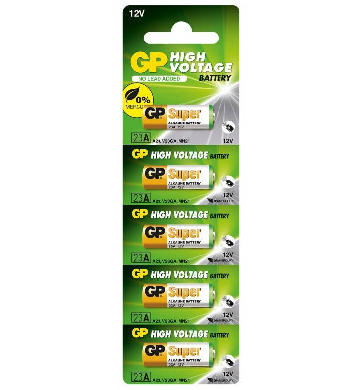 

Батарейка GP Alkaline 23A(MN21) 12V, 5шт (23AF-2C5)