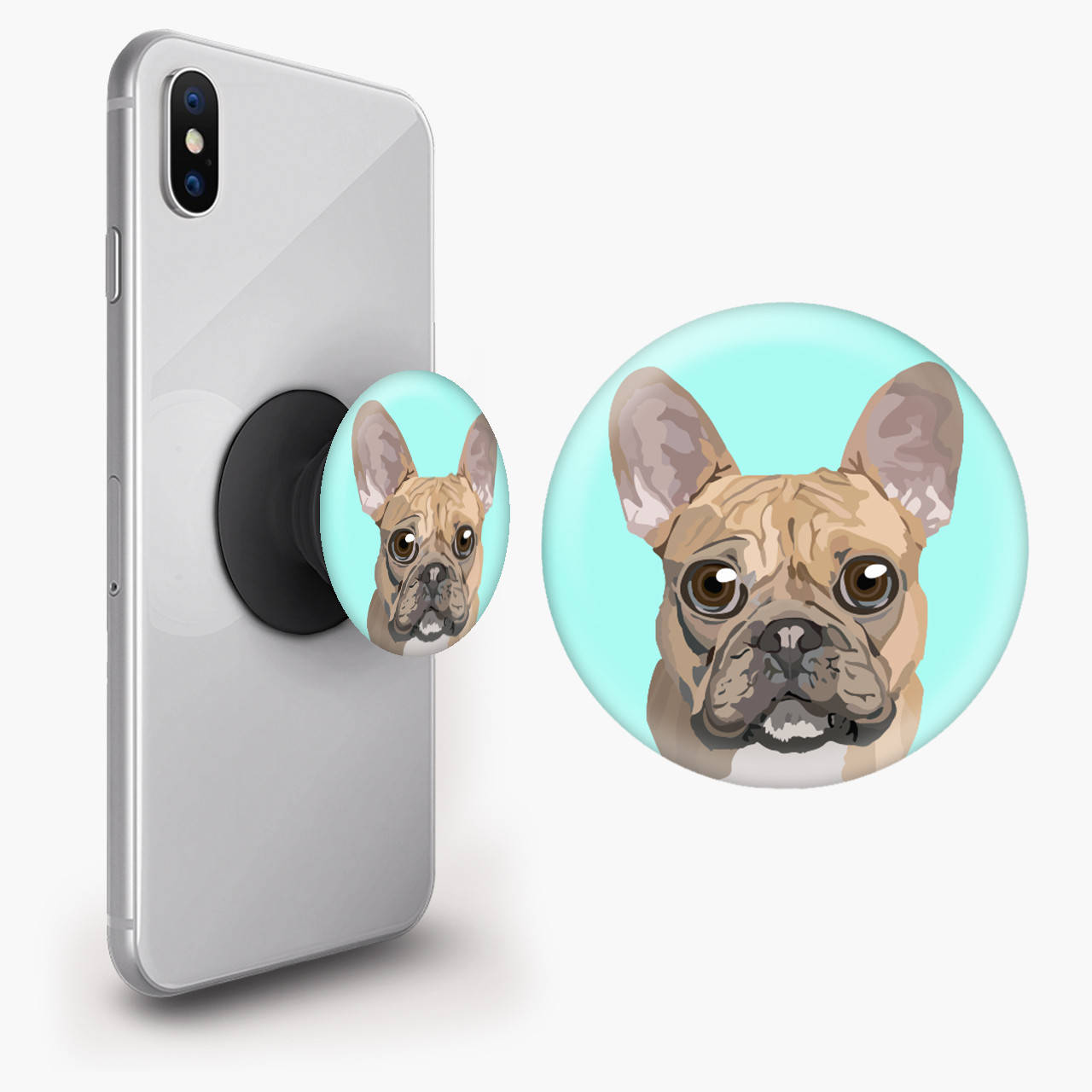 

Попсокет (Popsockets) держатель для смартфона Французкий бульдог (8754-2857) Черный