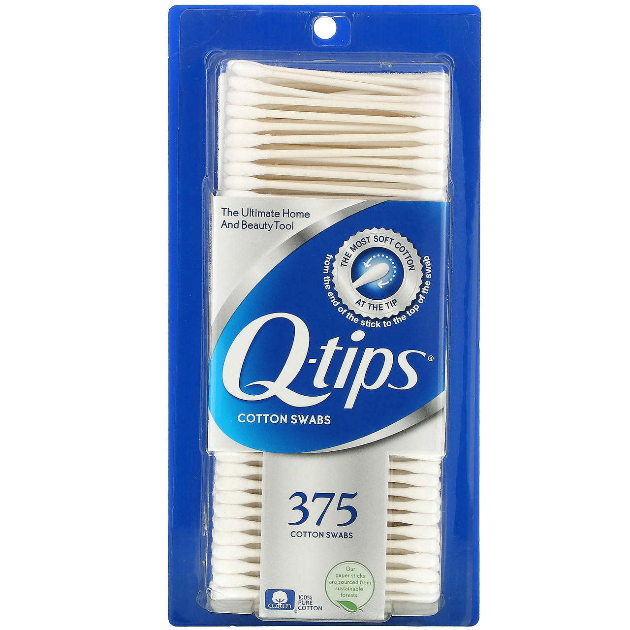 

Q-tips, Ватные палочки, 375 тампонов - Оригинал