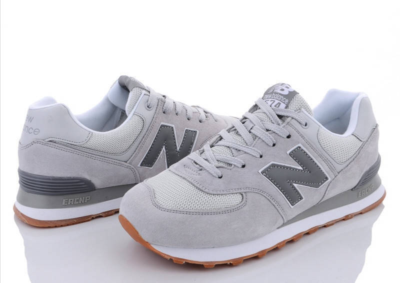 

Мужские кроссовки New Balance 574 замшевые с сеткой серые, Серый