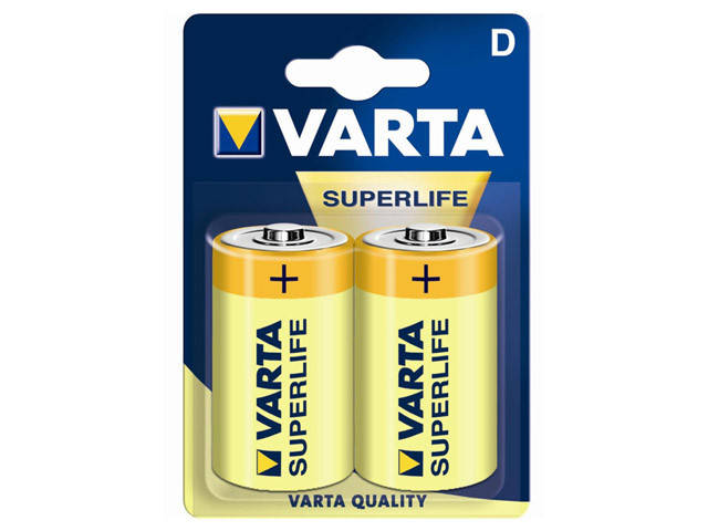 

Батарейки Varta Superlife R-20/блістер 2шт (12)(60)