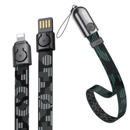 

Кабель Baseus Gold Collar Lanyard Data Cable USB to Lightning 2.4A 35cm Stripe Black (CALJL-AW1), Черный