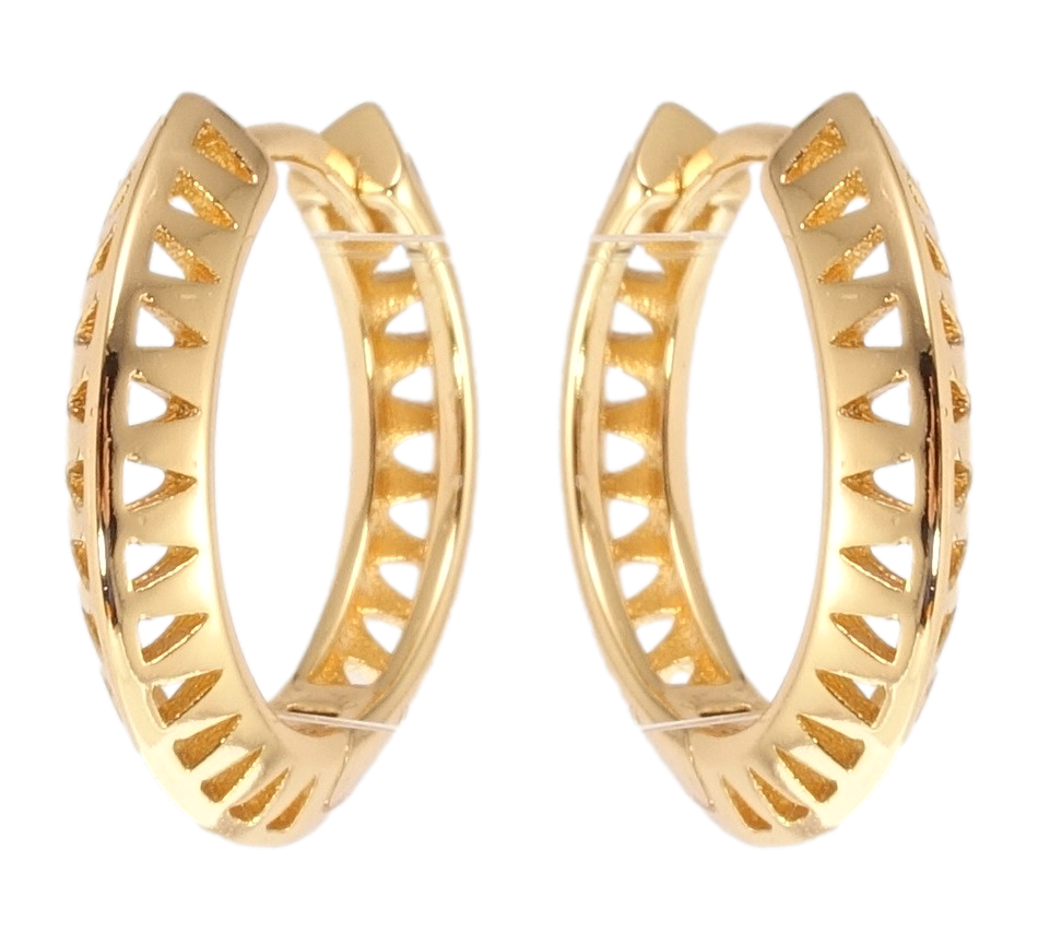 

Серьги Xuping Позолота 18K колечки "Резной орнамент"