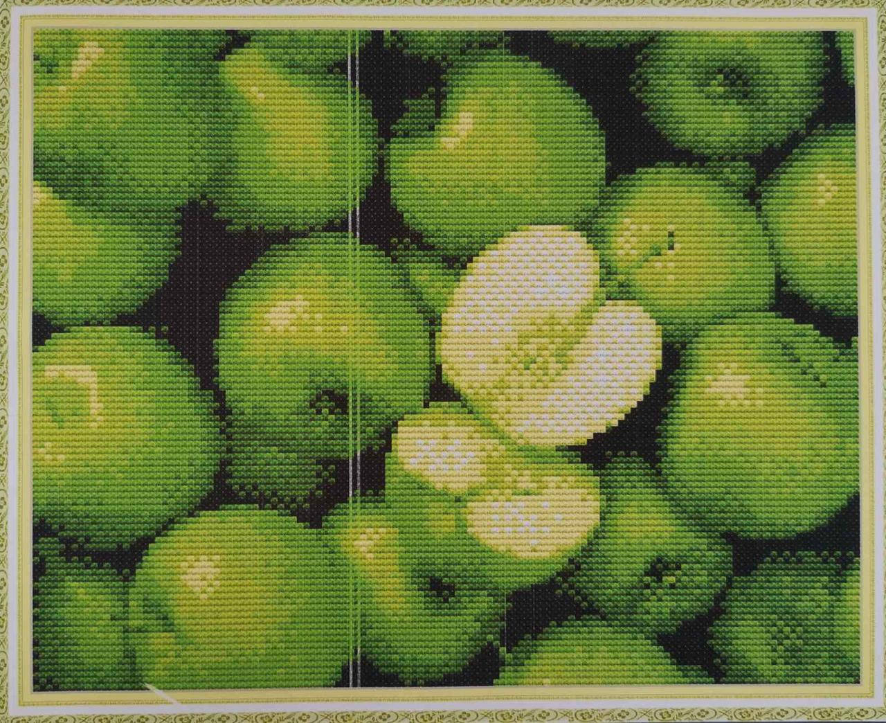 

Набор для вышивания крестом с печатью на ткани NKF Сочные яблочки J529 14ст