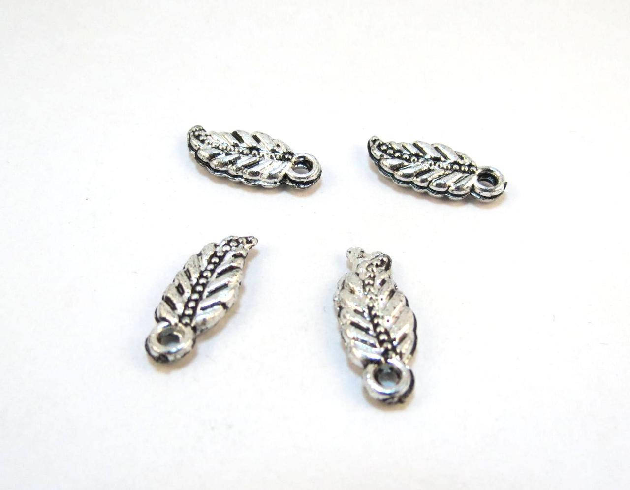 

Подвеска " Лист ", Пластик, Античное серебро, “ Ажурный ”, 17 мм x 9 мм