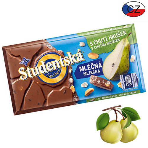 

Шоколад молочный с грушей и арахисом Studentska Pecet 180 г
