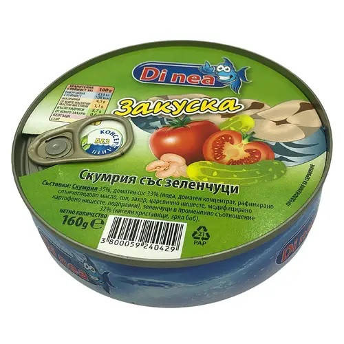 

Скумбрия с Зеленью Закуска Di nea Ди неа 160 г Болгария