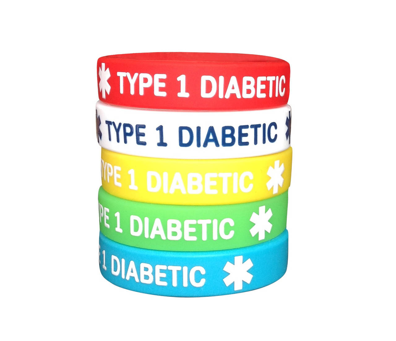 

Силиконовый ID-браслет TYPE 1 DIABETIC детский