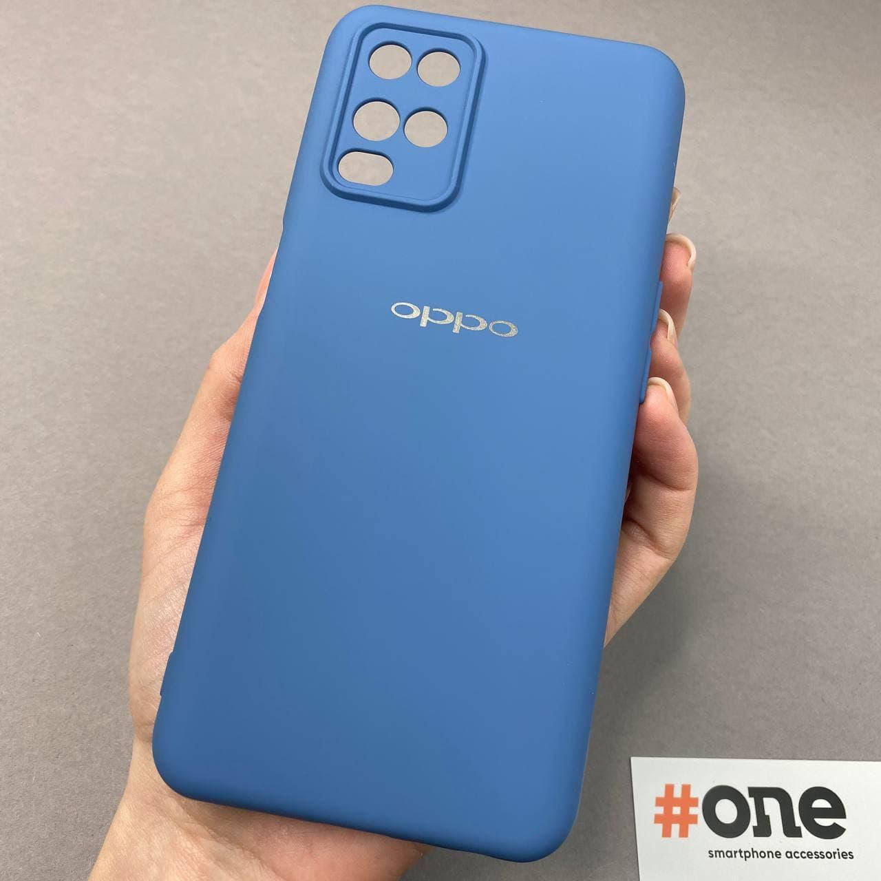 

Чехол для Oppo A54 с микрофиброй с защитой для камеры плотный чехол на телефон оппо а54 синий T5G