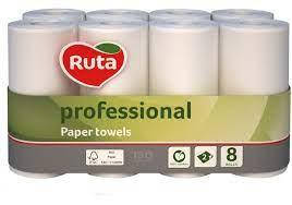 

Полотенца бумажные Ruta Professional 8 рулонов двухслойные белые