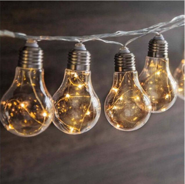 

Гирлянда ретро лампочки РОСА 10шт по 5см, прозрачный провод5м ТЕПЛЫЙ БЕЛЫЙ светодиодная лампы эдисона 220W+USB