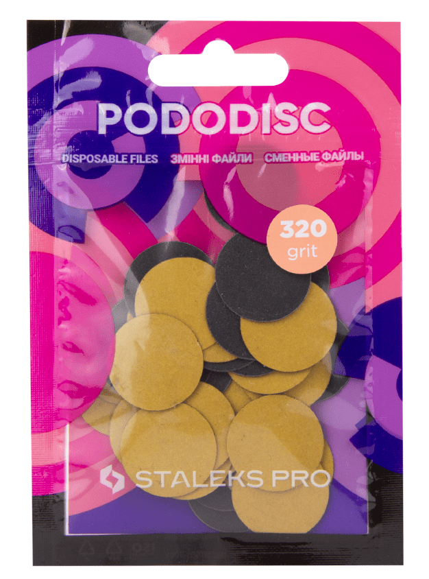 

Сменные файлы STALEKS PRO M 320 грит 20 мм для педикюрного диска (50 шт) DF-20-320