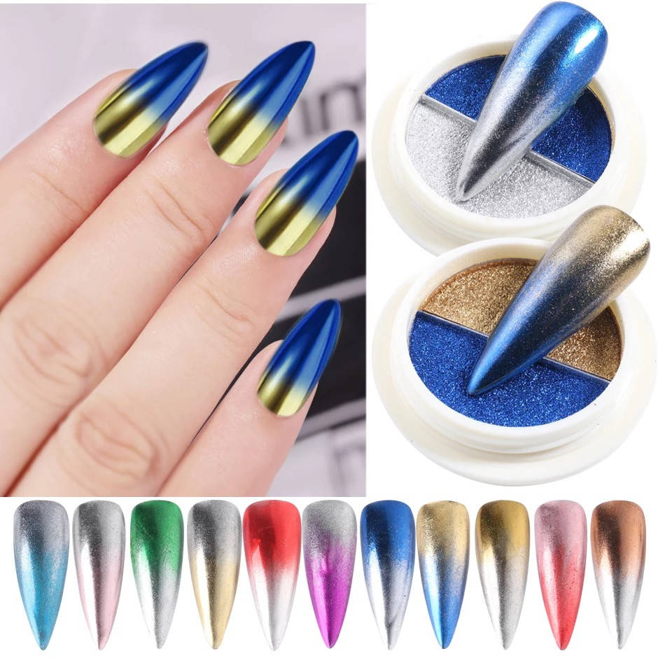 

Двойная зеркальная втирка для маникюра - " SOLiD 2в1" ., Разные цвета