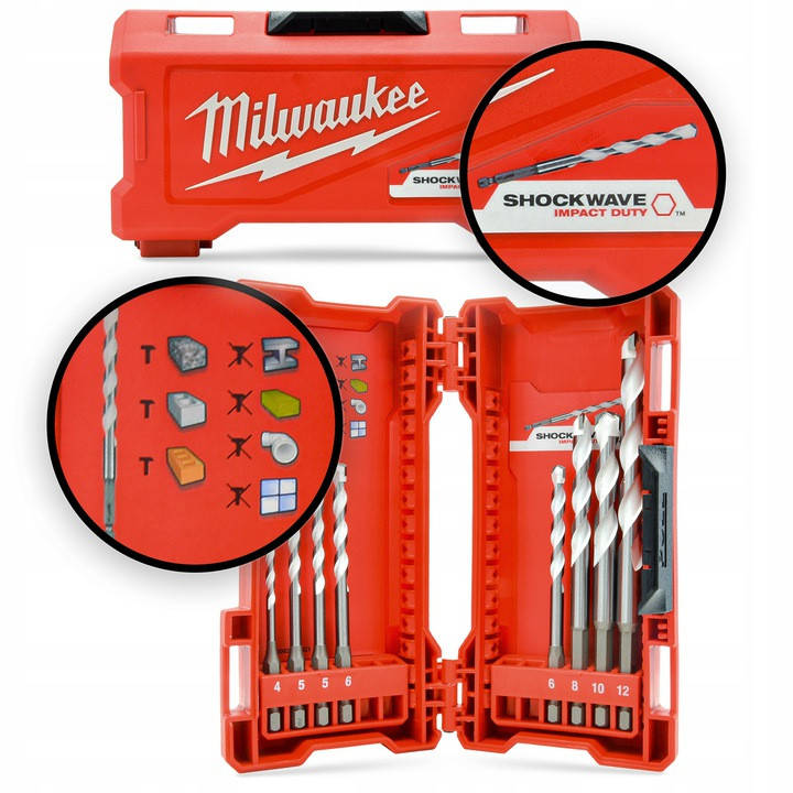 

Набор универсальных сверл оригинал ShW HEX MILWAUKEE 8шт. 4932471112
