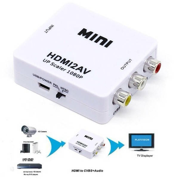 

Конвертер HDMI2AV перехідник HDMI на RCA тюльпан upscaler FullHD
