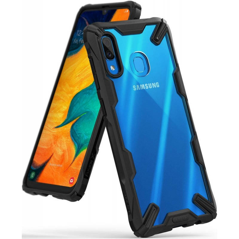 

Чехол Samsung A30 2019, Ringke Fusion X, черный, кейс-накладка на самсунг а30