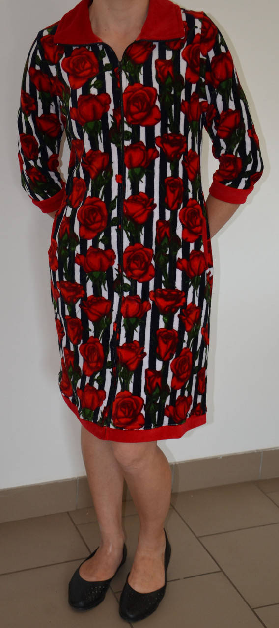 

Халат женский велюровый (46-52 размеры), Красный