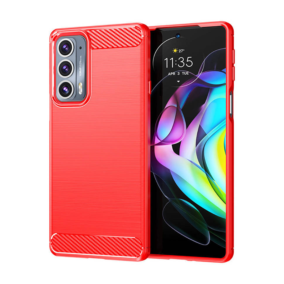 

Чехол Lenuo Carbon Fiber для Motorola Edge 20 Red, Красный