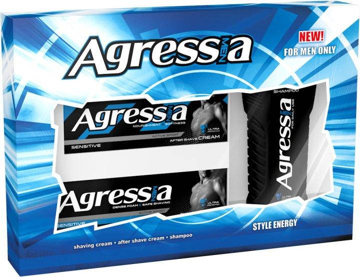 

Подарочный набор Men Agressia Style Energy для мужчин (3) Крем д/бр+крем п/бр+шамп. NPA-13 н-р№1чол