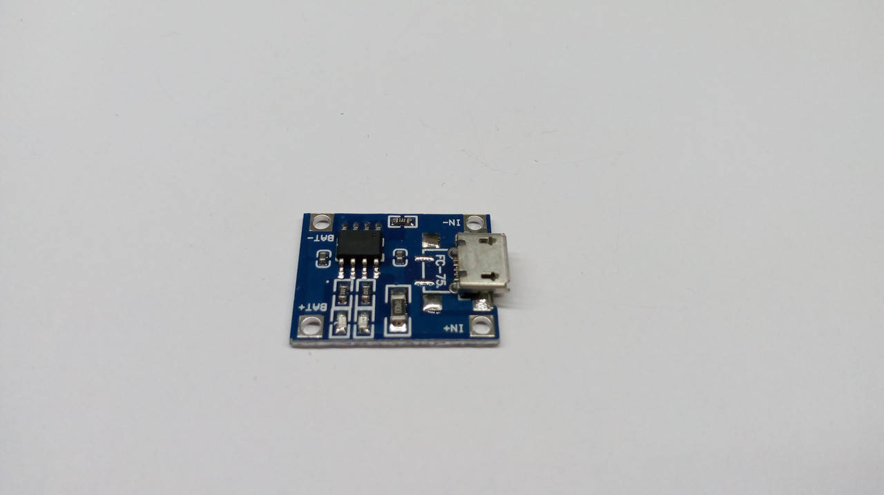 

Модуль зарядки Li-ion аккумуляторов TP4056, micro USB