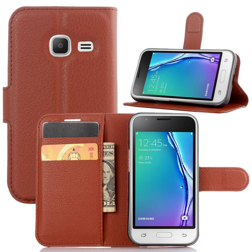 

Чехол IETP для Samsung Galaxy J1 Mini / J105 книжка кожа PU коричневый