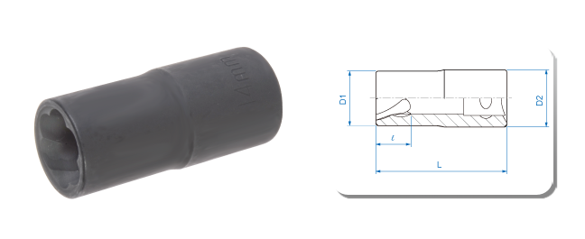 

Головка для поврежденных гаек 19 мм KINGTONY 9TD403-19M