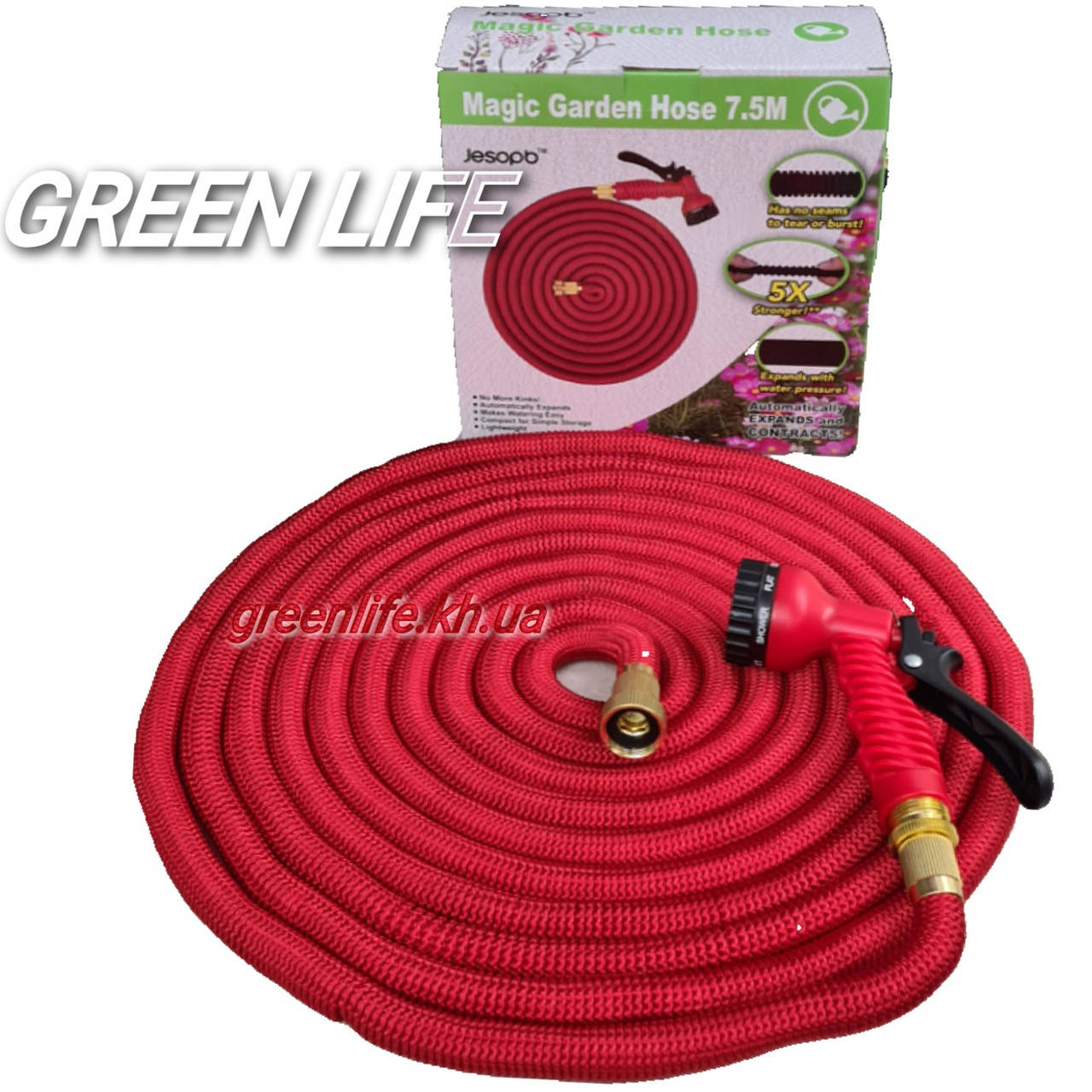 

Шланг растяжной MAGIC GARDEN HOSE от 7,5 до 37 метров латунь A1