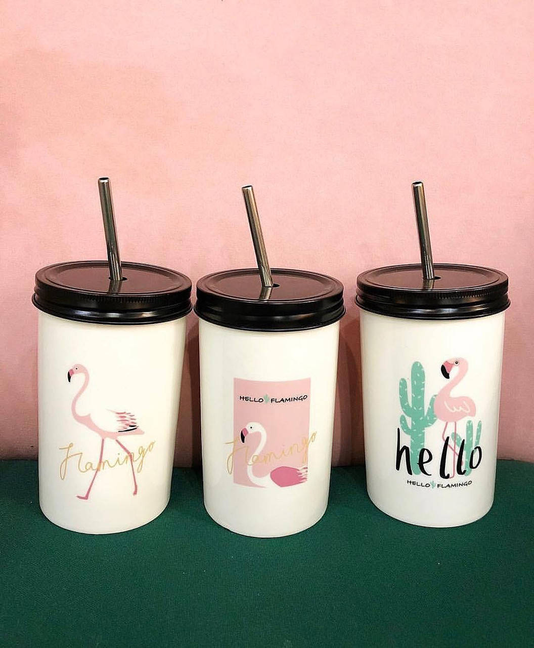 

Стакан Фламинго с трубочкой и крышкой, 500 мл