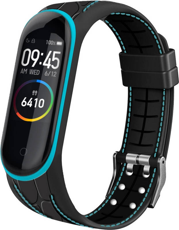 

Силиконовый ремешок Cobra для Mi Band 4 Black Blue (Сяоми Ми Бэнд 4)