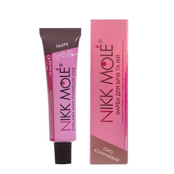 

Nikk Mole. Краска для бровей и ресниц без аммиака в тубе, 15 мл. Серо - коричневй цвет.