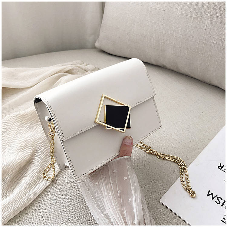 

Сумка белая через плечо с ромбом, Белый