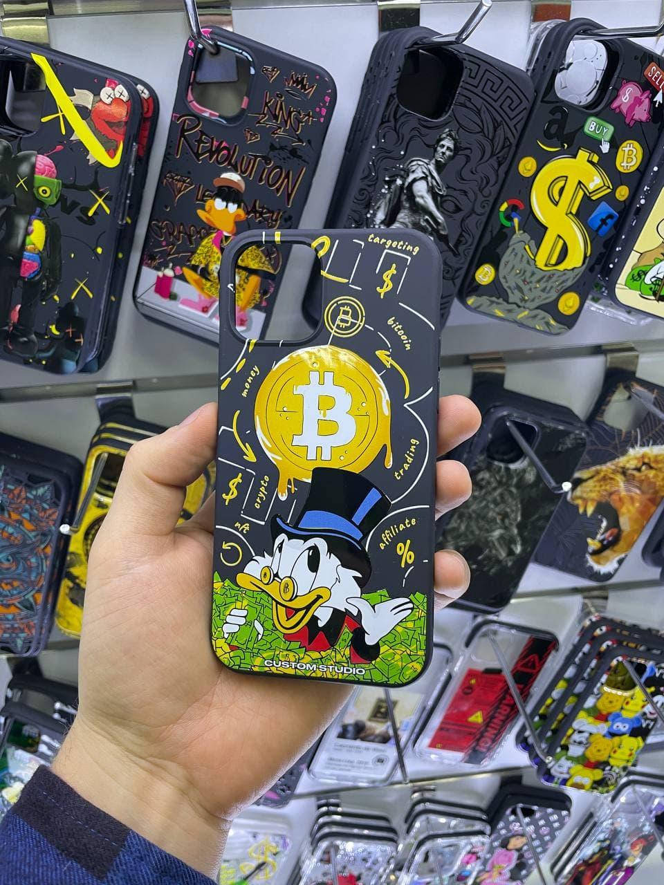 

Чехол на смартфон с принтом - BITCOIN., Черный